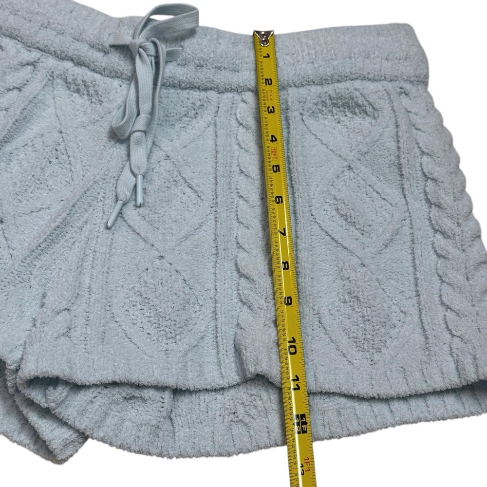 PJ Salvage Light Blue Cable Knit V-Neck Sweater & Shorts Lounge Set - Picture 12 of 13
